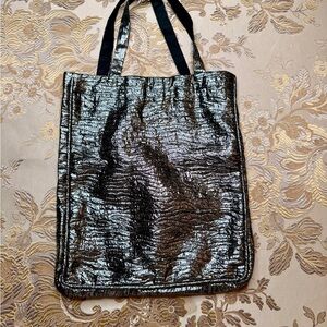 Metallic Black Tote Bag